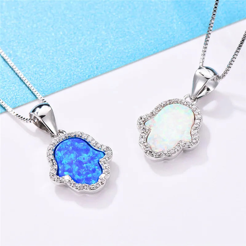 Boho Cactus Opal Necklace
