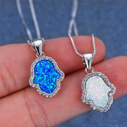 Boho Cactus Opal Necklace