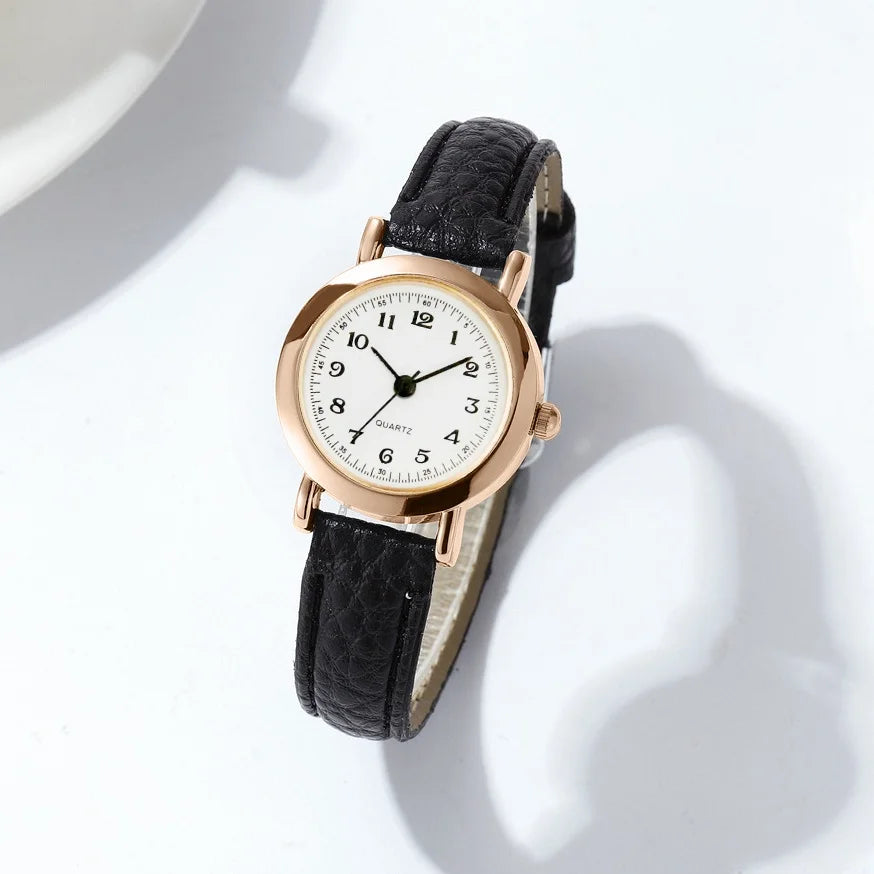 Fashion Small Dial Women's Quartz Watch – Leather Band Wristwatch
