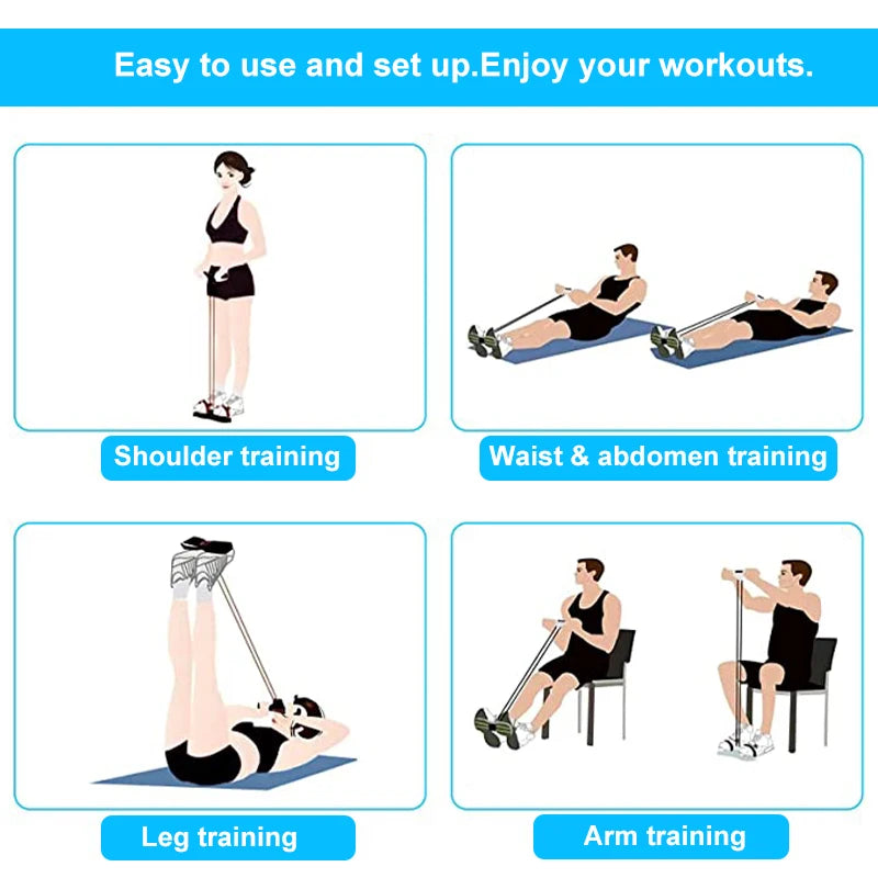 4-in-1 Resistance Band Rope - Full Body Home Workout