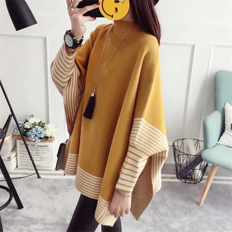Autumn Winter Shawl Warm Casual Loose Knitted Tops