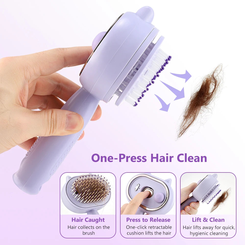 2-in-1 Misting Hair Brush – Water Spray Steam Comb for Frizz-Free Hair