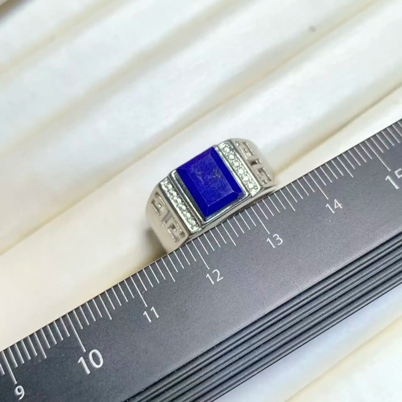 Natural Lapis & Tiger's Eye Ring – Adjustable Vintage Gemstone Ring for Men & Women