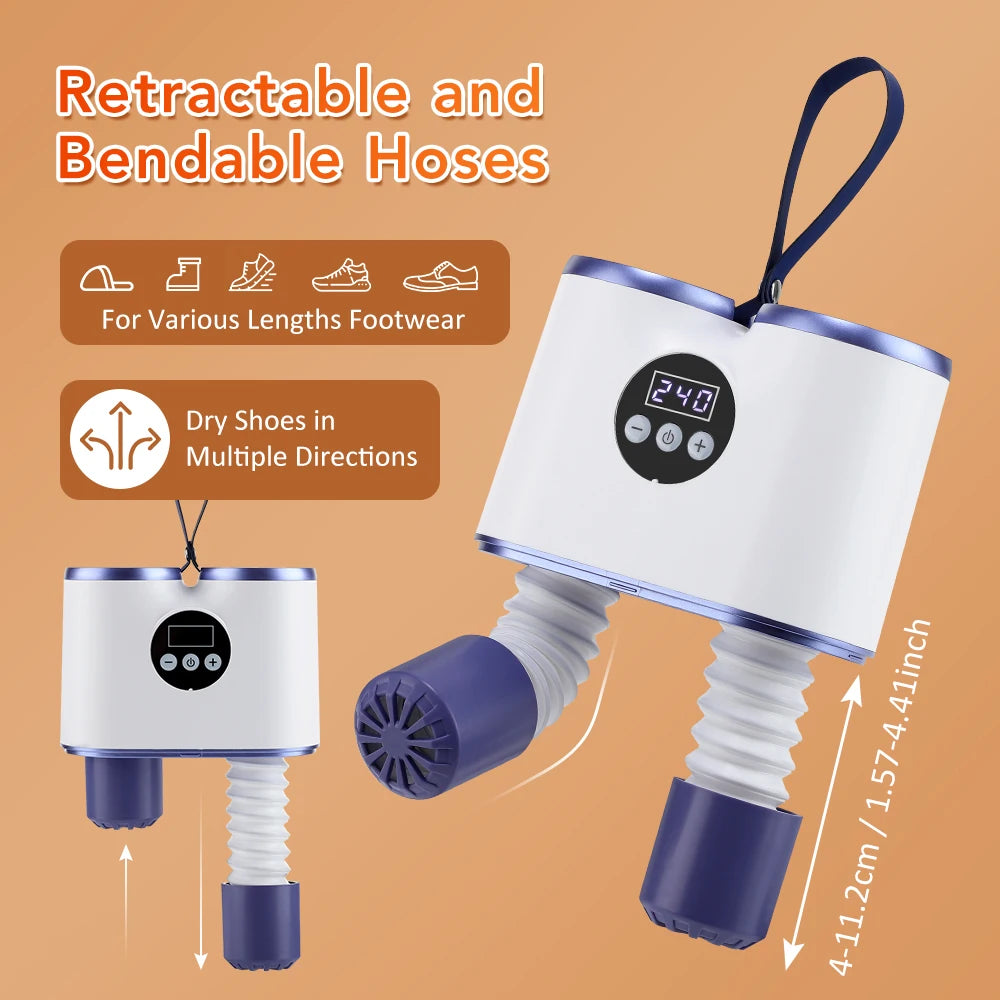 Intelligent Shoe Dryer with Adjustable Timer Fast Dry 360° Warm Airflow Household Shoe Warmer Heating Device for Boots Sneaker