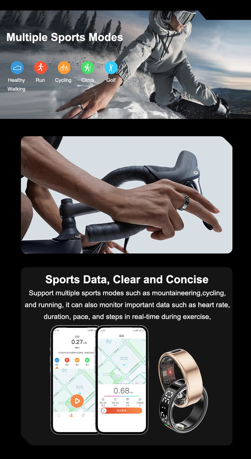 Smart Health Ring R08 - Heart Rate SpO2 Sleep Monitor 5ATM