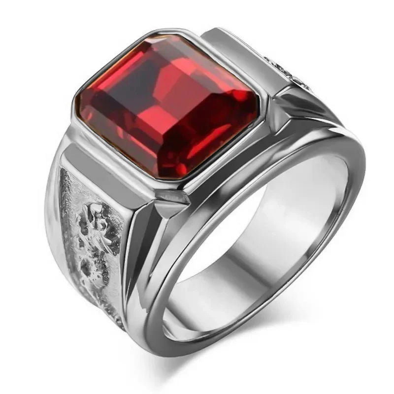 Unisex Punk Style Ring – Black & Red Enamel