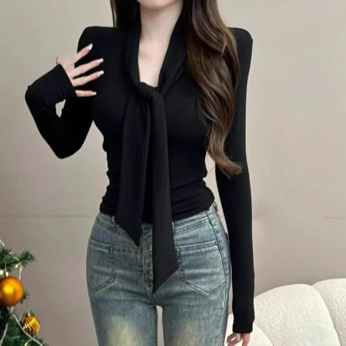 Autumn/Winter Slim-Fit Long-Sleeved Wool Blend Bottoming Shirt
