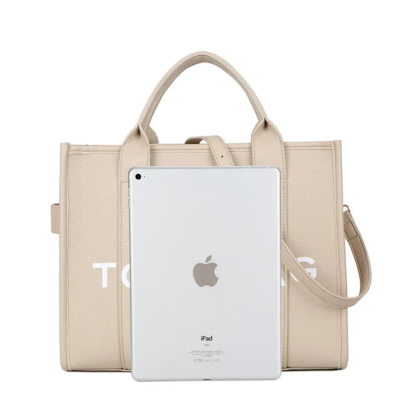 Designer Women’s PU Leather Tote Bag - Large Capacity Shopper & Clutch