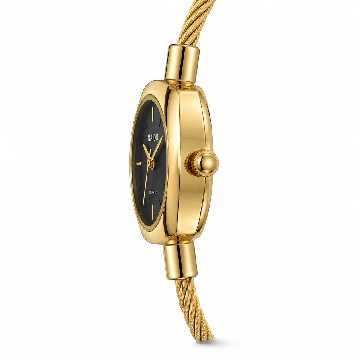 Women's Gold Bangle Watch – Luxury Stainless Steel Quartz