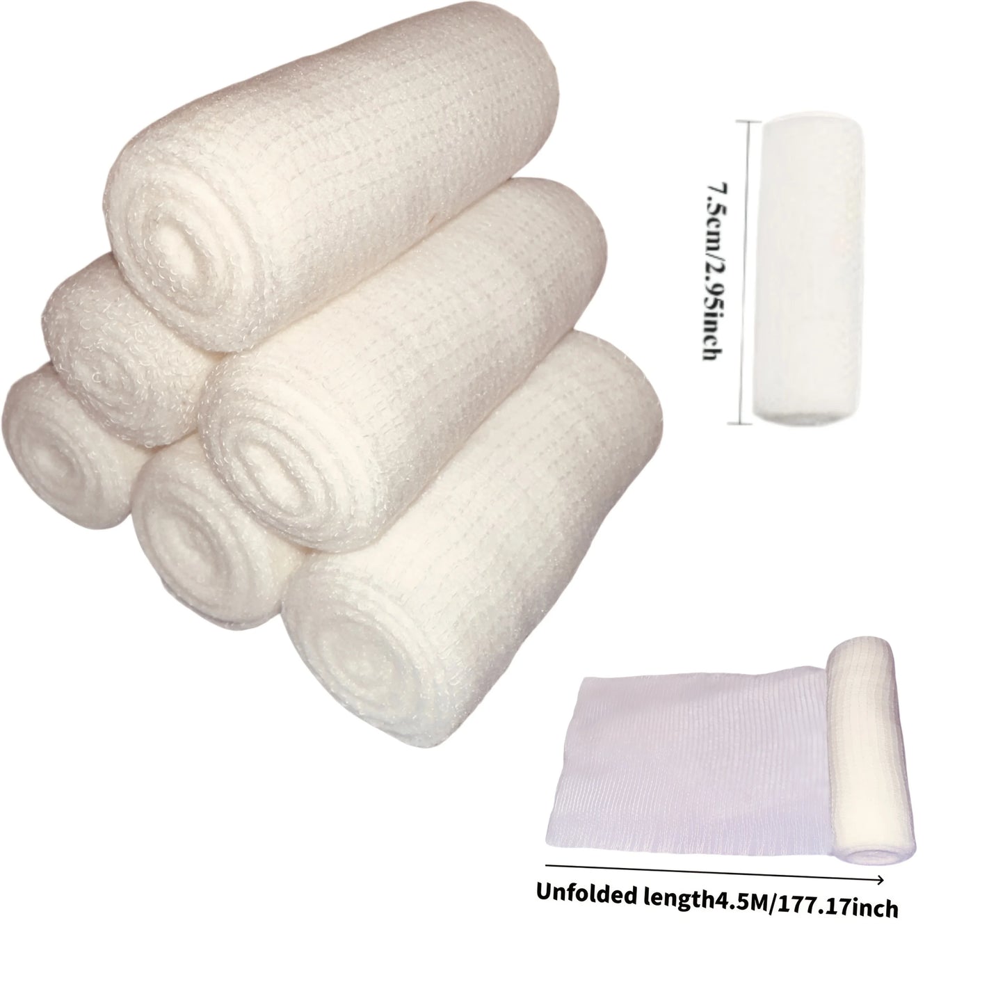 Elastic Gauze Bandages 6-Pack – Breathable Sports & First Aid Wrap