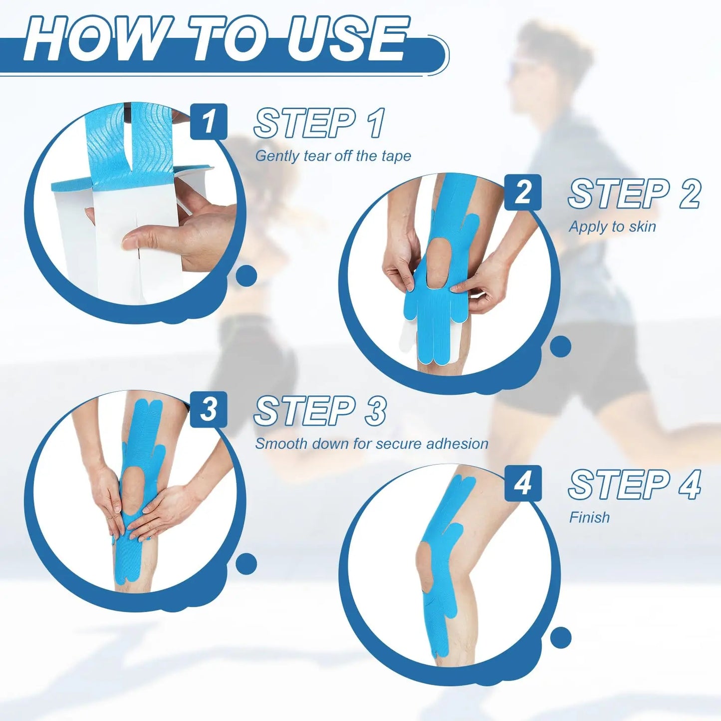 Kinesiology Knee Tape – Elastic Pain Relief & Athletic Recovery Strips
