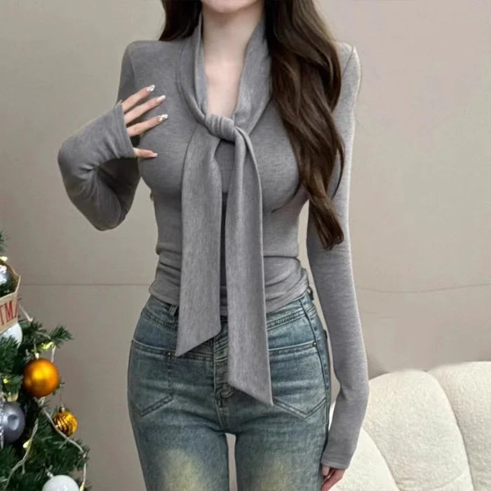Autumn/Winter Slim-Fit Long-Sleeved Wool Blend Bottoming Shirt