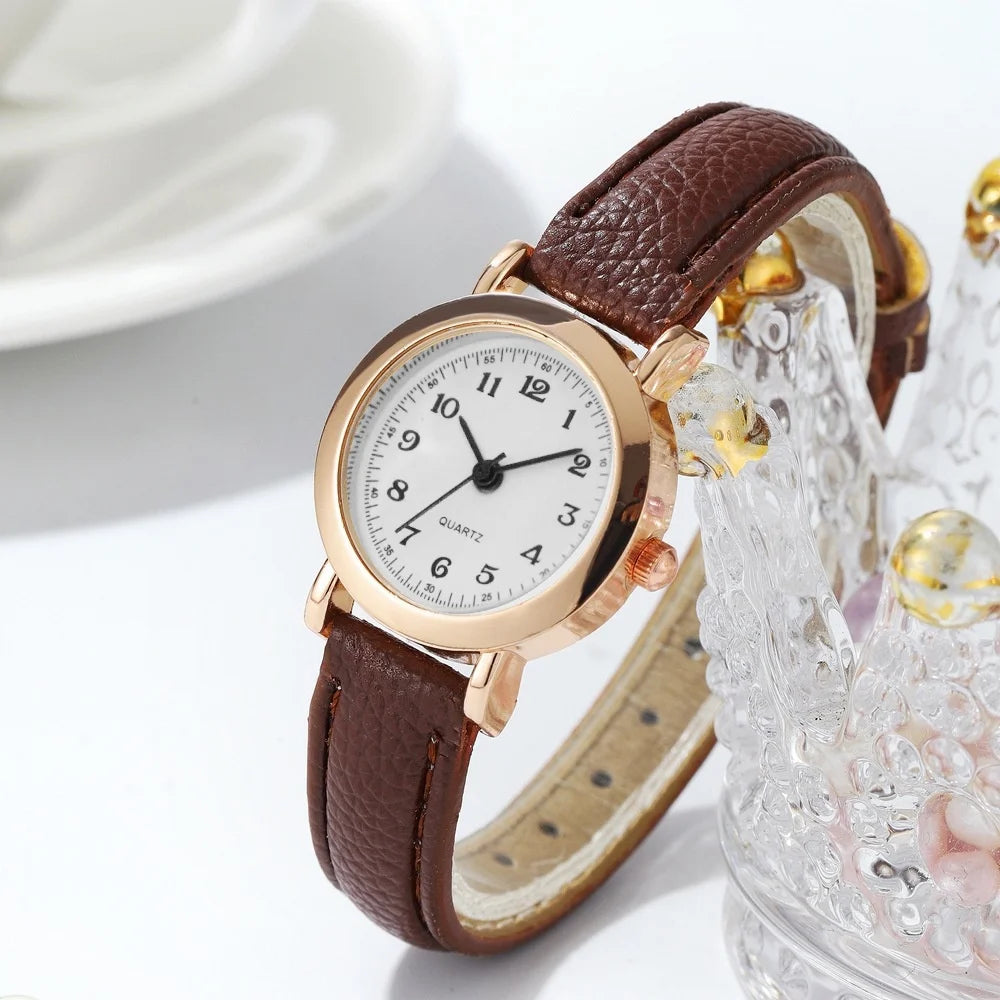 Fashion Small Dial Women's Quartz Watch – Leather Band Wristwatch
