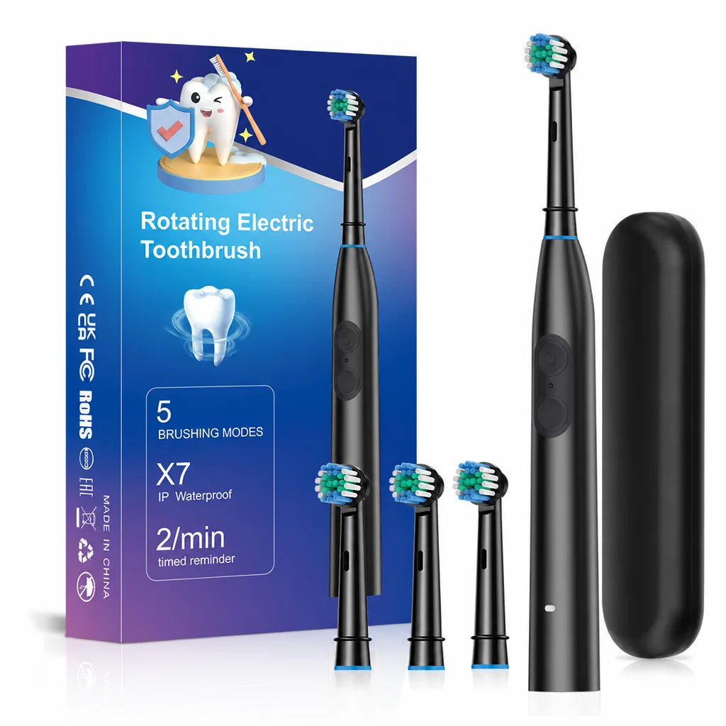 5-Mode Electric Toothbrush – IPX7 Waterproof, 15-Day Battery, USB-C