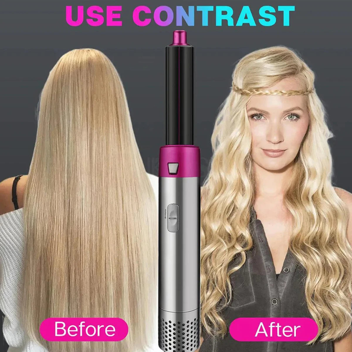5-in-1 Hot Air Brush & Hair Dryer - Ionic Detachable Styler