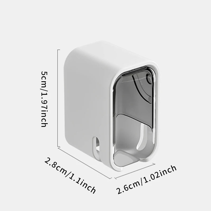 A simple wind-driven toothbrush holder with a cover, dust-proof box, no need to drill holes, wall mounted electric toothbrush ho