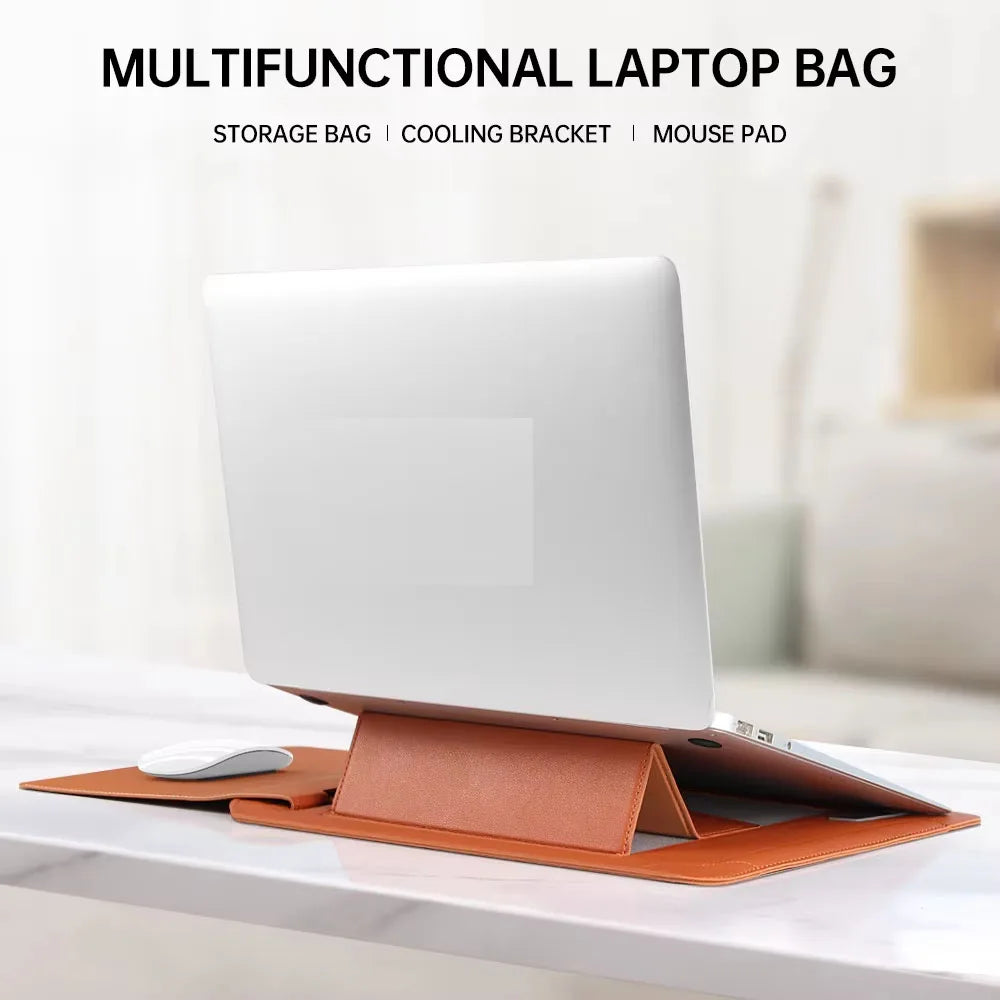 for Infinix XBOOK B15 15.6inch Laptop Sleeve Foldable Laptop Stand Mouse Pad Phone Holder Charger Mouse Pouch Flip Bag Case