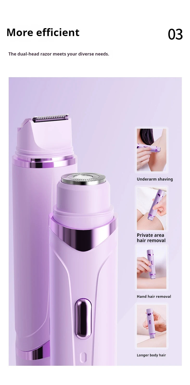 2in1 Electric Razor for Women