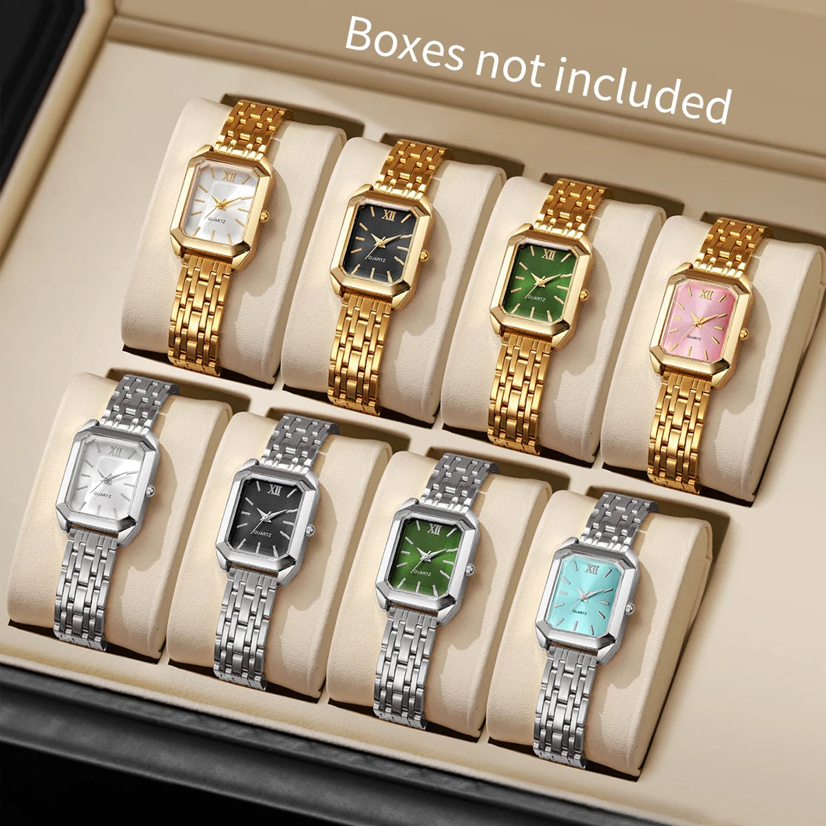 Fashion Rectangle Women's Quartz Watch – Casual Ladies Wristwatch Set