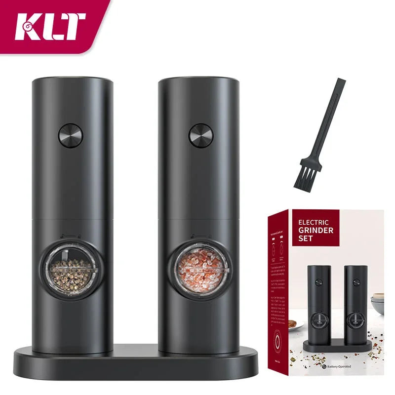 Electric Automatic Salt and Pepper Grinder Set with LED Light Adjustable Coarseness Spice Mill Kitchen Tools for Cooking