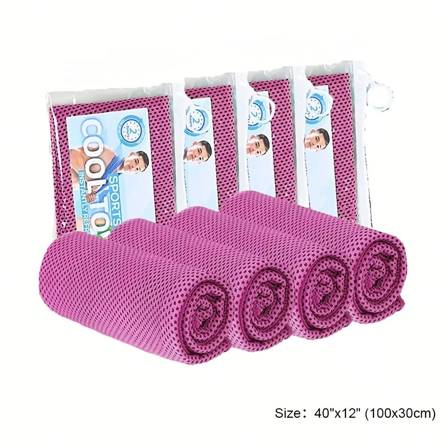 Sports Cooling Towels 4-Pack – Instant Cooling for Gym, Yoga & Outdoor