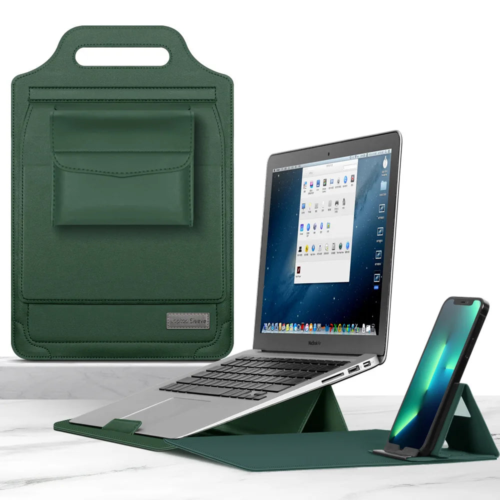 for Infinix XBOOK B15 15.6inch Laptop Sleeve Foldable Laptop Stand Mouse Pad Phone Holder Charger Mouse Pouch Flip Bag Case