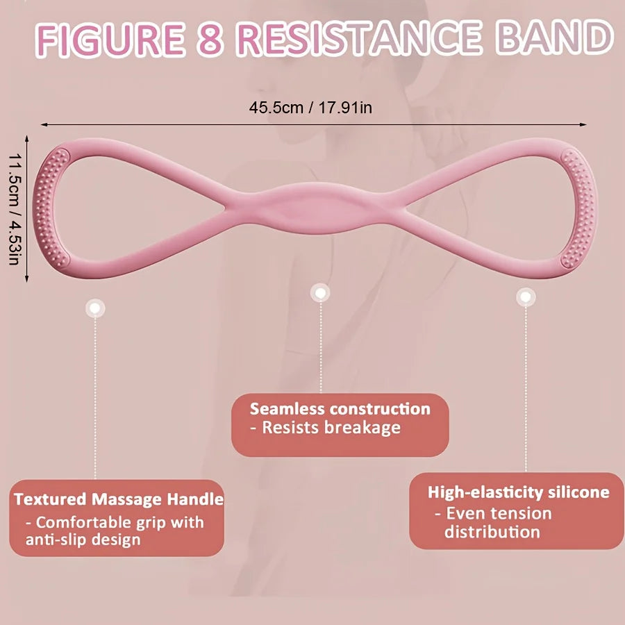 Figure-8 Yoga Stretch Strap – Back, Shoulder & Full Body Toning