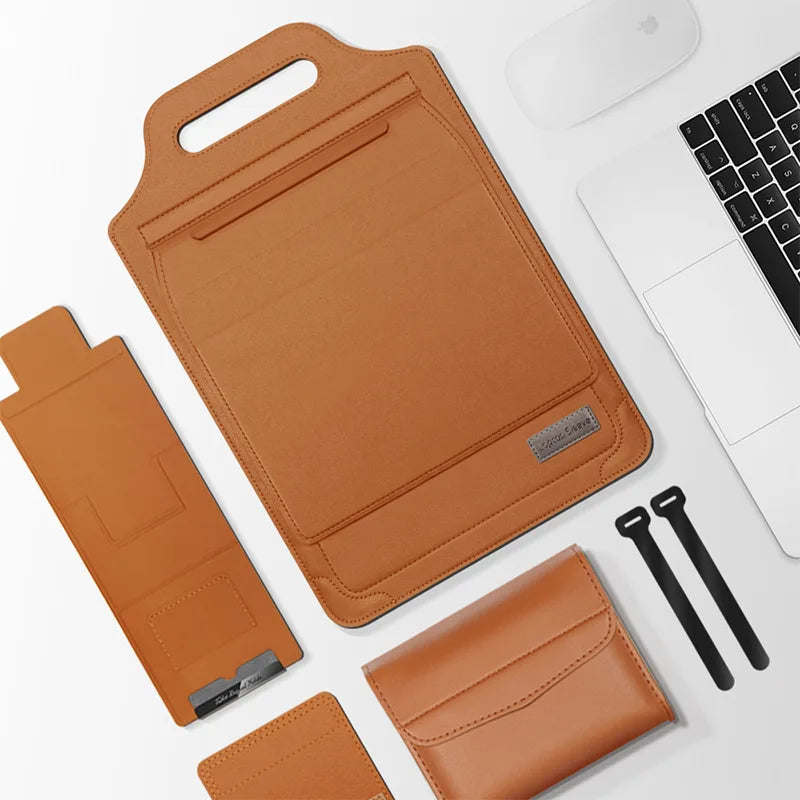for Infinix XBOOK B15 15.6inch Laptop Sleeve Foldable Laptop Stand Mouse Pad Phone Holder Charger Mouse Pouch Flip Bag Case