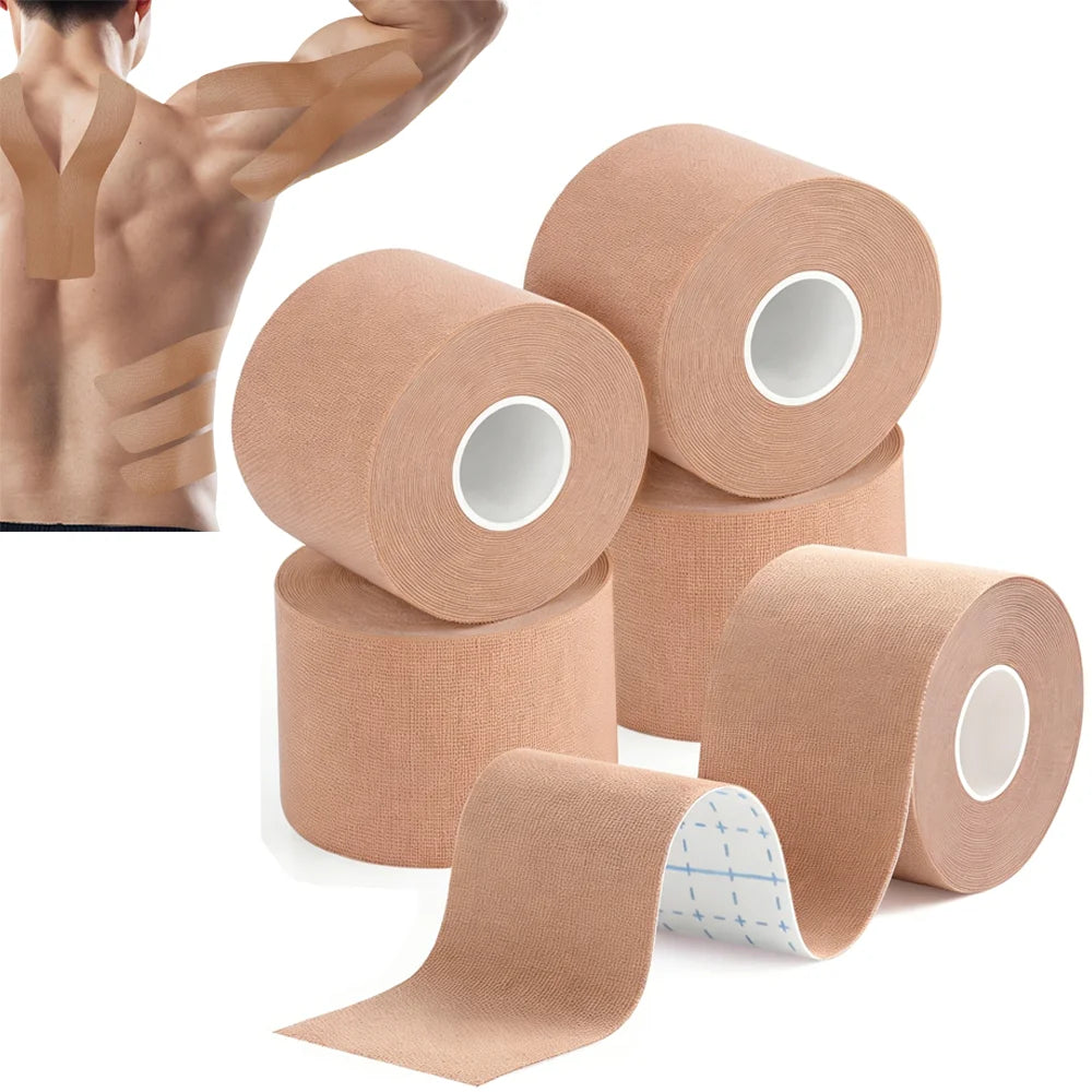 Pre-Cut Kinesiology Tape – 5cm×5m Waterproof Elastic Muscle Support