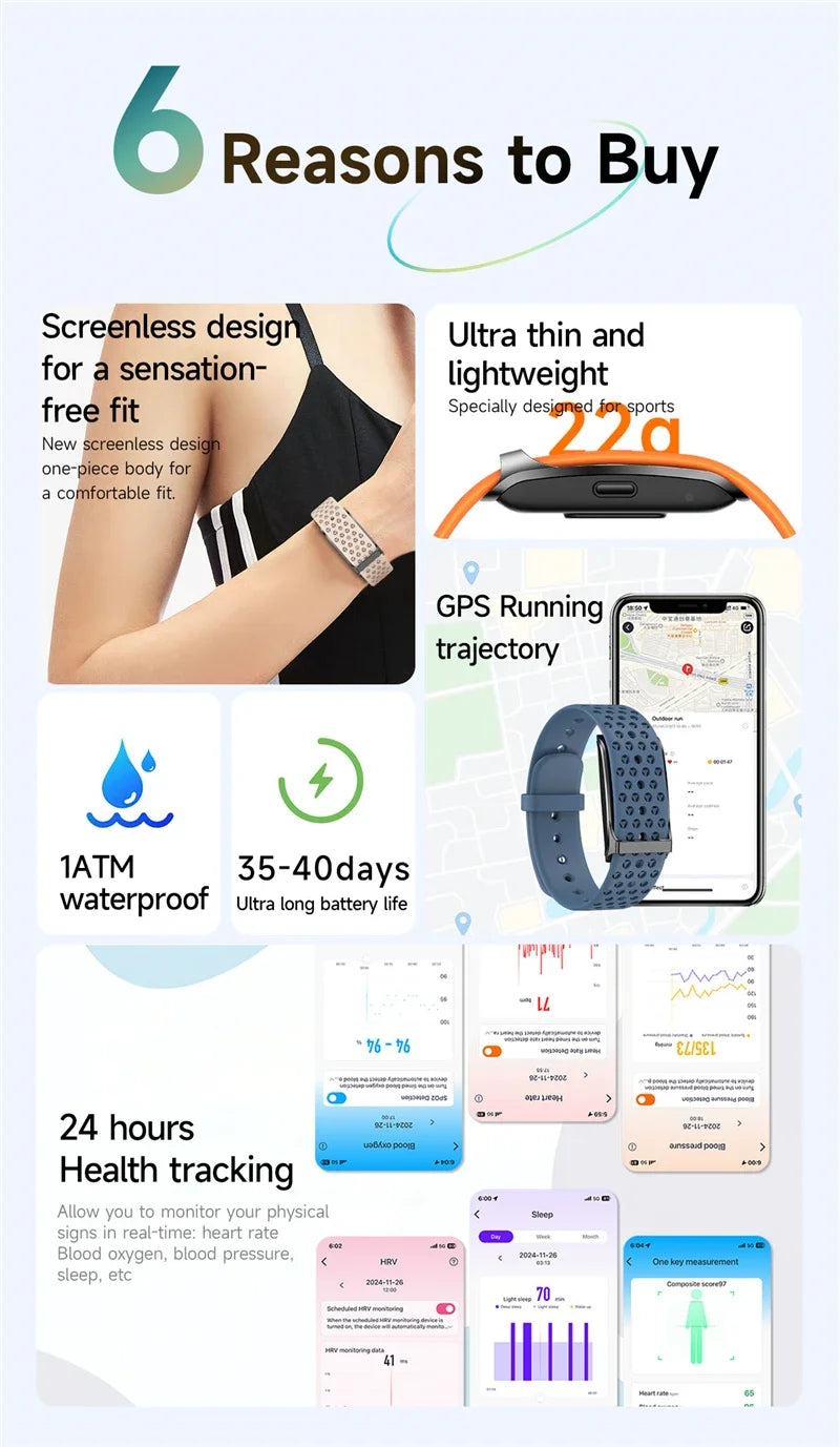 Fitness Tracker Watch - Heart Rate Blood Pressure Monitor