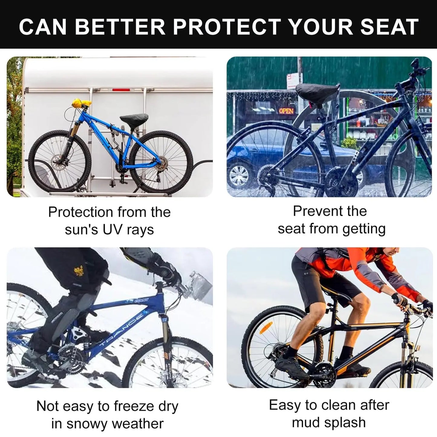 Waterproof Bicycle Seat Cover – UV & Rain Protection for All Bike Saddles