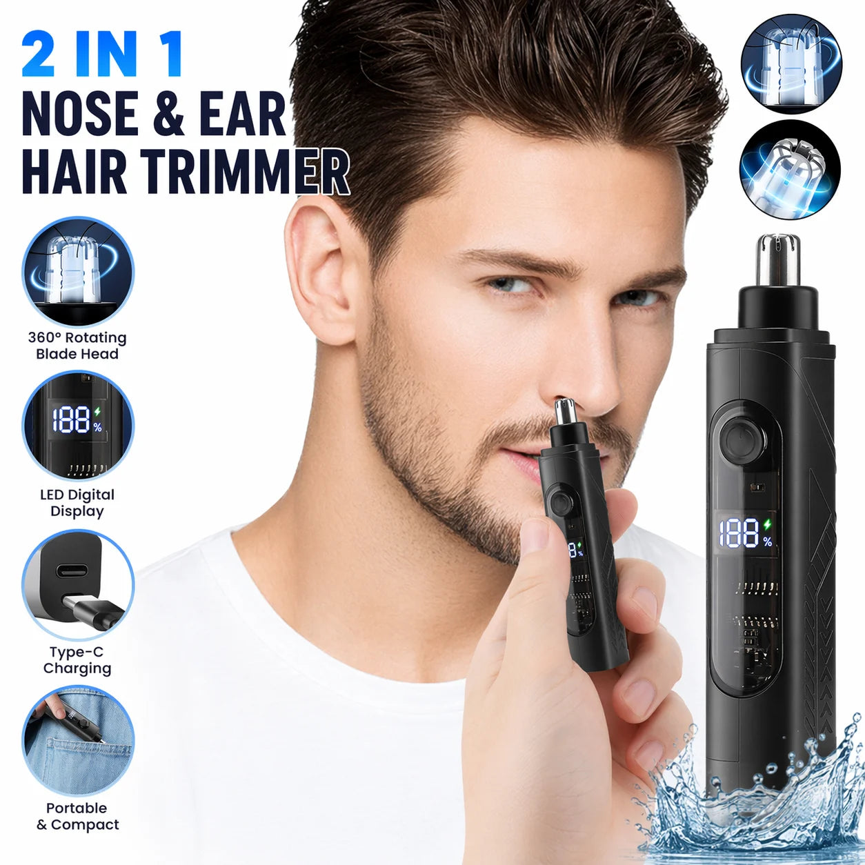 Electric Nose Hair Trimmer Mini Implement Shaver Clipper for Men Women Ear Neck Eyebrow Trimmer Shaver Man's Clean Trimer