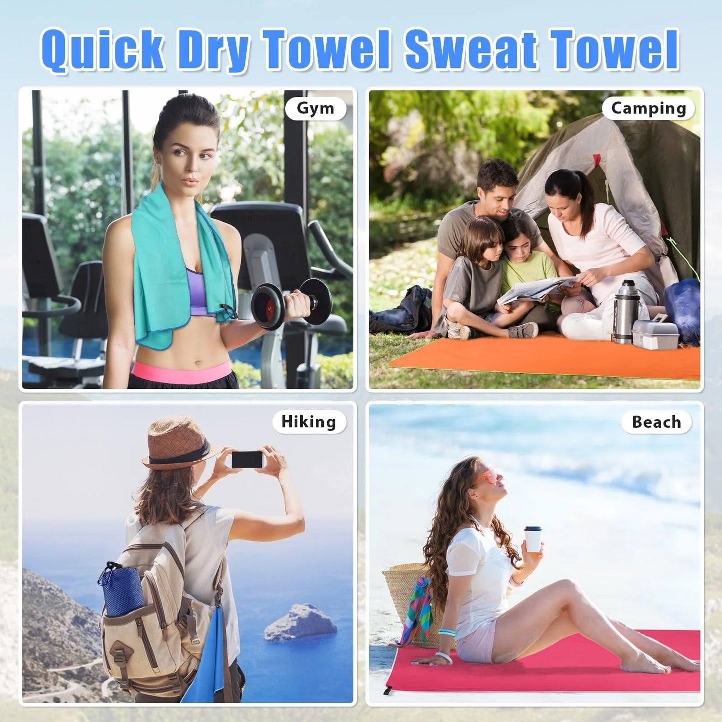 Luxury Microfiber Sports Towel – Quick-Dry Super Soft for Gym, Beach & Travel