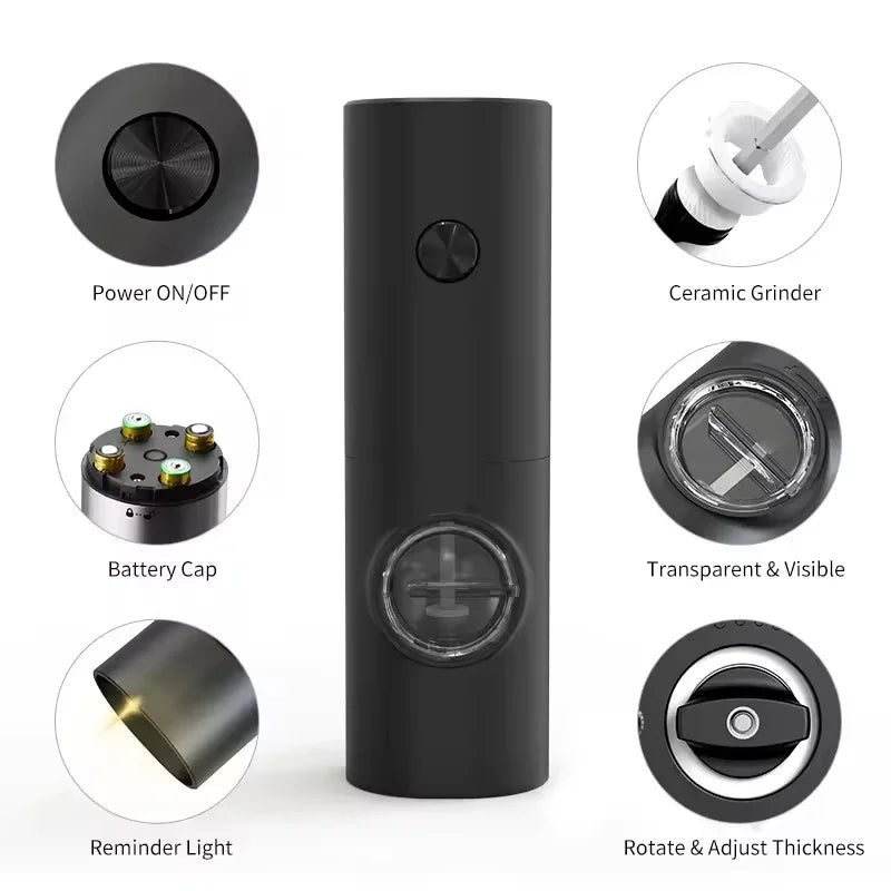 Electric Automatic Salt and Pepper Grinder Set with LED Light Adjustable Coarseness Spice Mill Kitchen Tools for Cooking