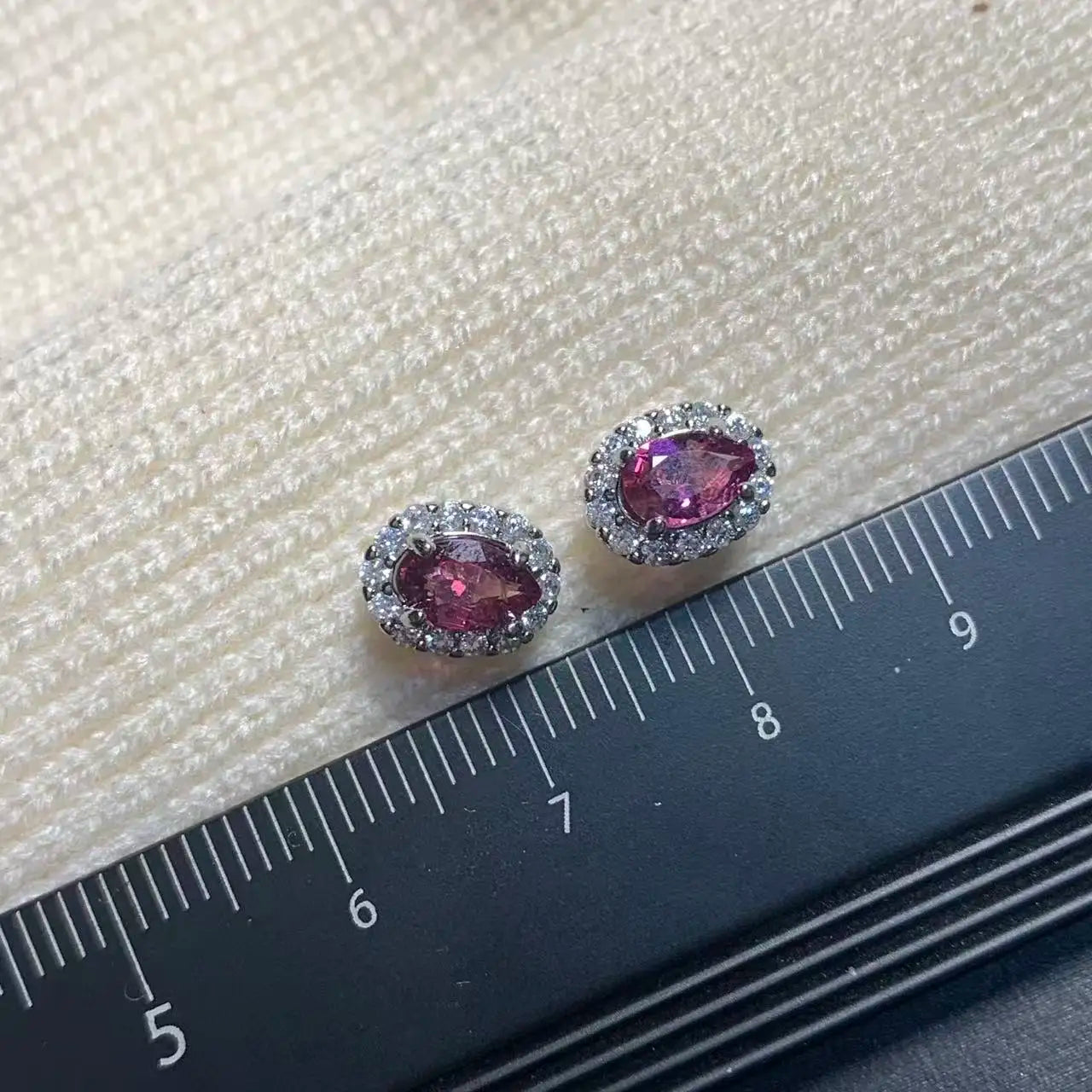 Natural Garnet Copper Stud Earrings – Genuine Red Gemstone for Women