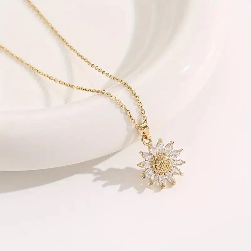 Sunflower Necklace with Gift Box - Perfect I Love You Gift for Girlfriend