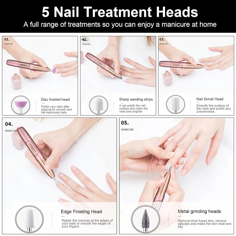 Electric Nail Grinder – Rechargeable Portable Nail File & Polisher