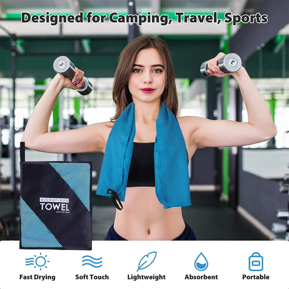 Quick-Dry Microfiber Towel – Ultra-Absorbent for Gym, Beach & Travel