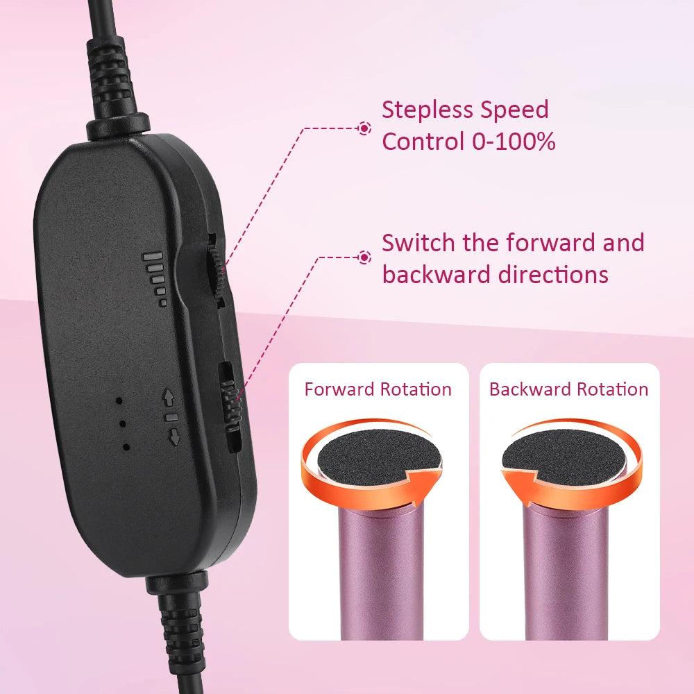 Electric Foot File – 360° Rotation USB Callus Remover with 20 Sandpaper Discs