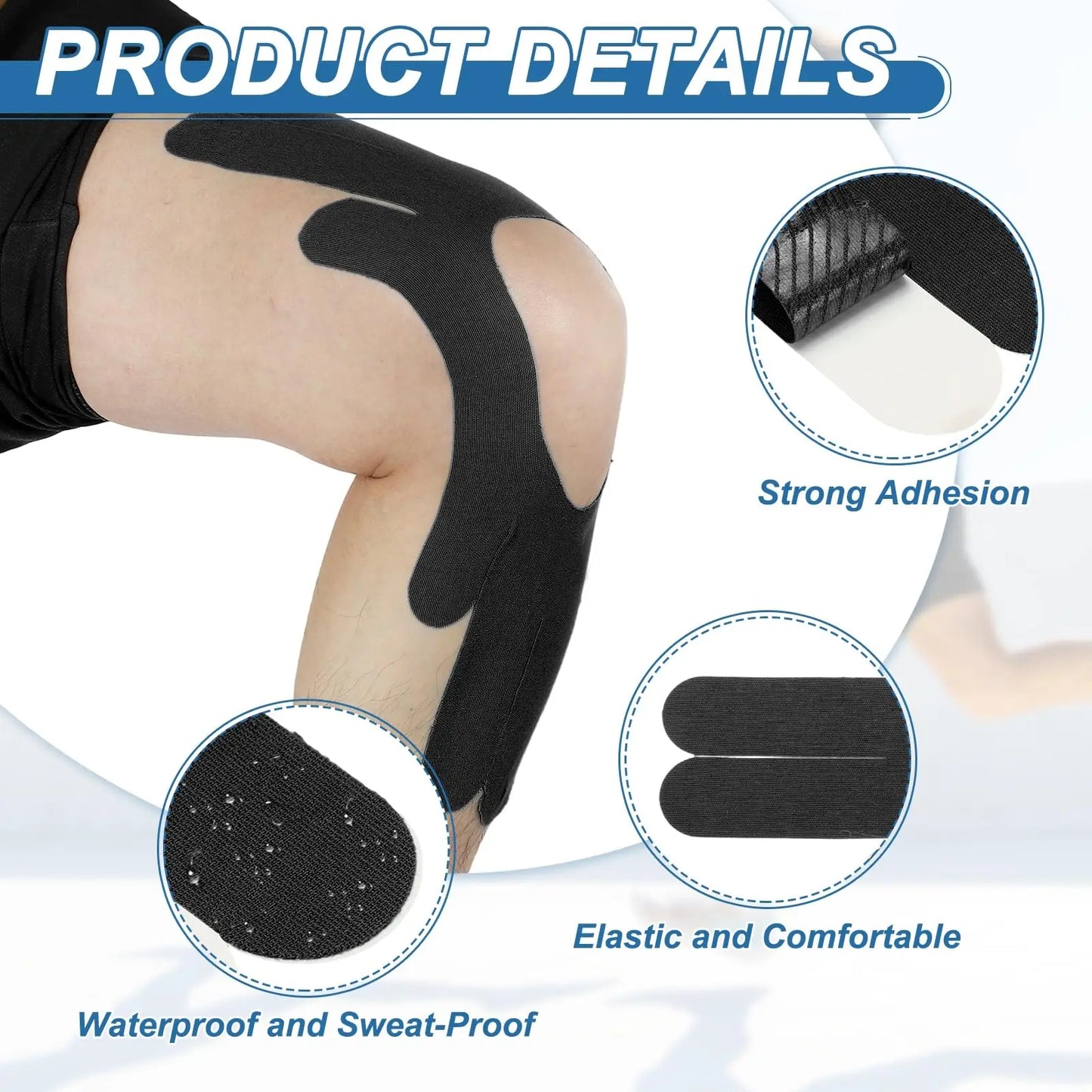 Kinesiology Knee Tape – Elastic Pain Relief & Athletic Recovery Strips