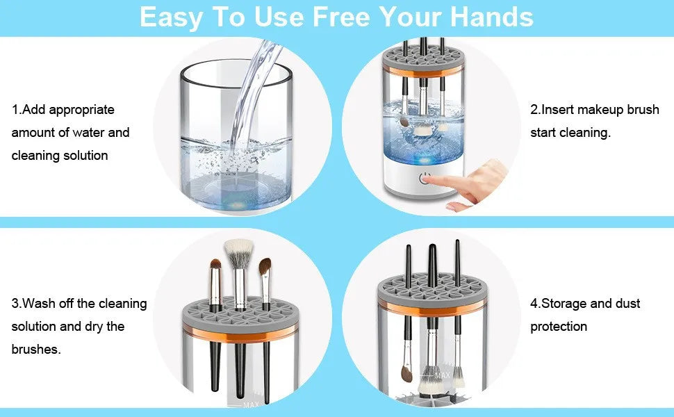 USB Portable Electric Makeup Brush Cleaner - Quick & Easy Brush Cleaning Machine