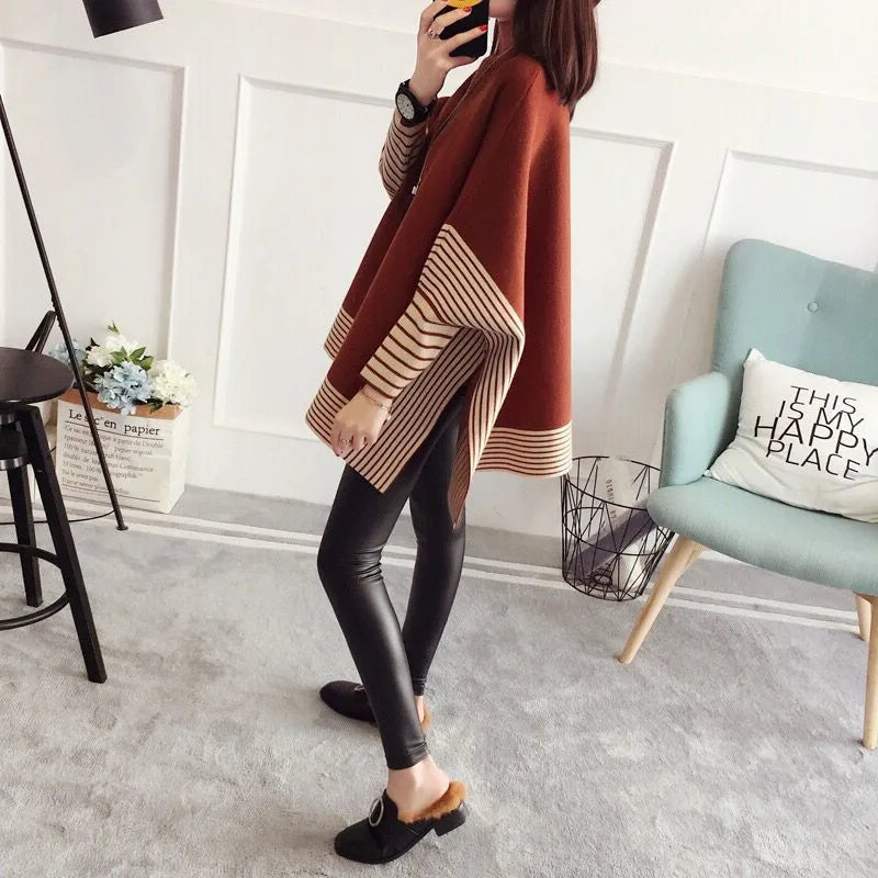 Autumn Winter Shawl Warm Casual Loose Knitted Tops