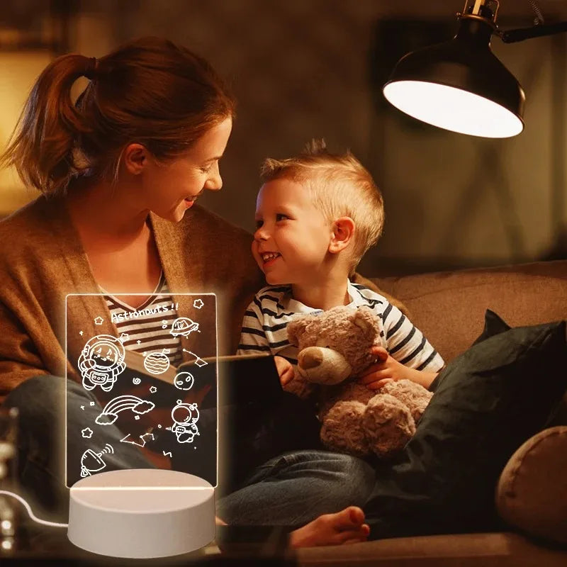 Erasable USB Drawing Board & Night Light - Ideal for Children's Bedrooms