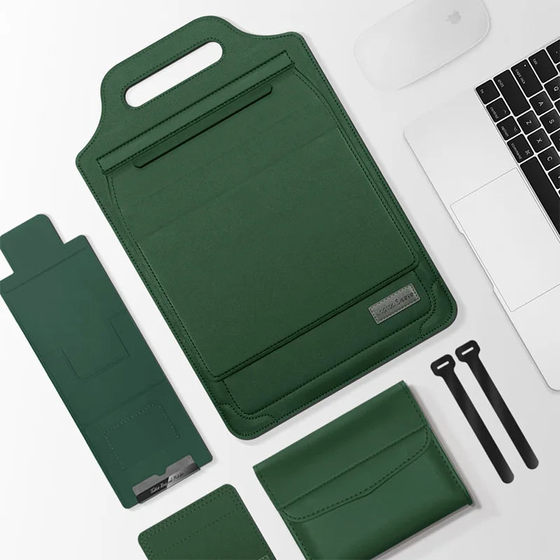 for Infinix XBOOK B15 15.6inch Laptop Sleeve Foldable Laptop Stand Mouse Pad Phone Holder Charger Mouse Pouch Flip Bag Case