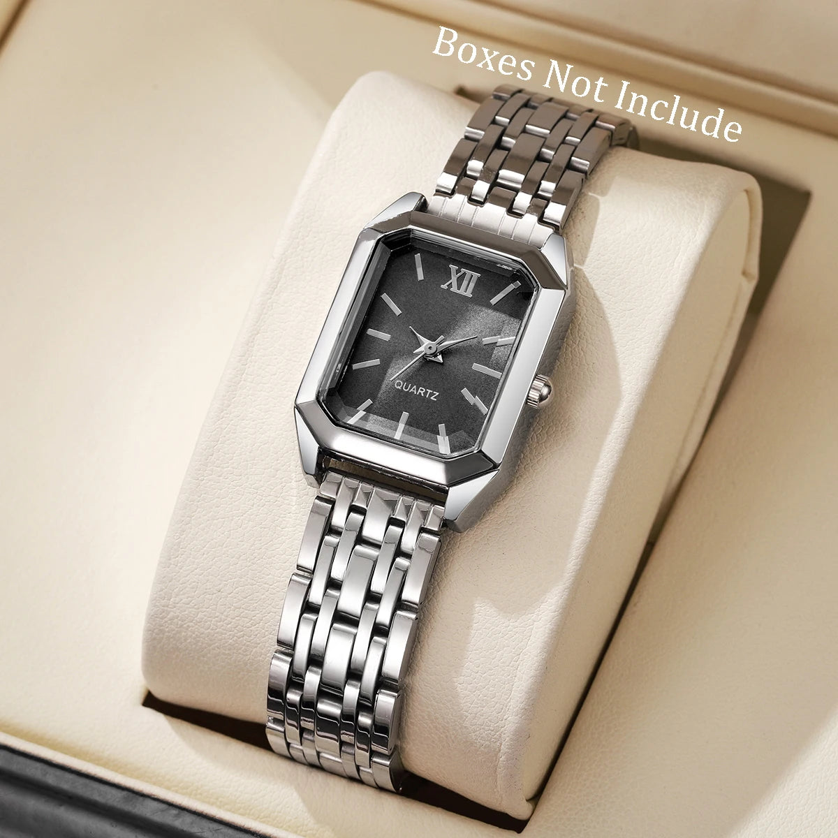 Fashion Rectangle Women's Quartz Watch – Casual Ladies Wristwatch Set