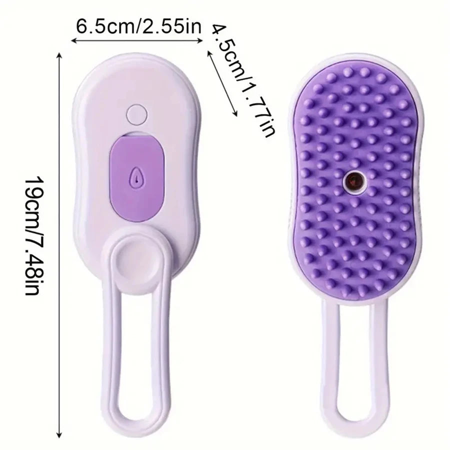 Foldable cat and dog grooming tool with silicone bristles, suitable for both long and short hair