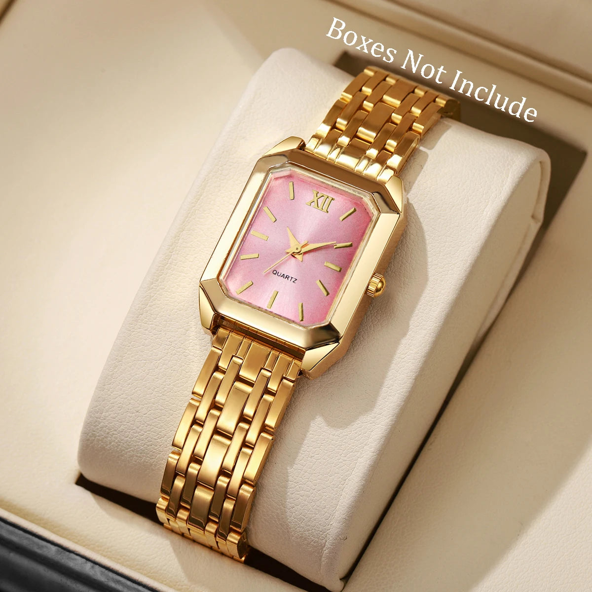 Fashion Rectangle Women's Quartz Watch – Casual Ladies Wristwatch Set