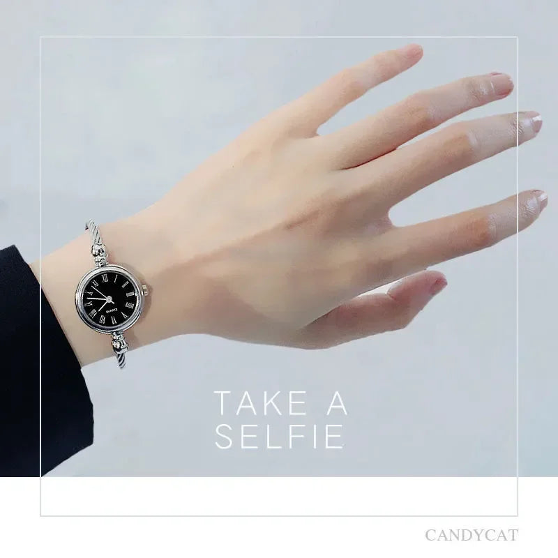 Fashion Women’s Gold Steel Bracelet Quartz Wristwatch – Small Dial Elegant