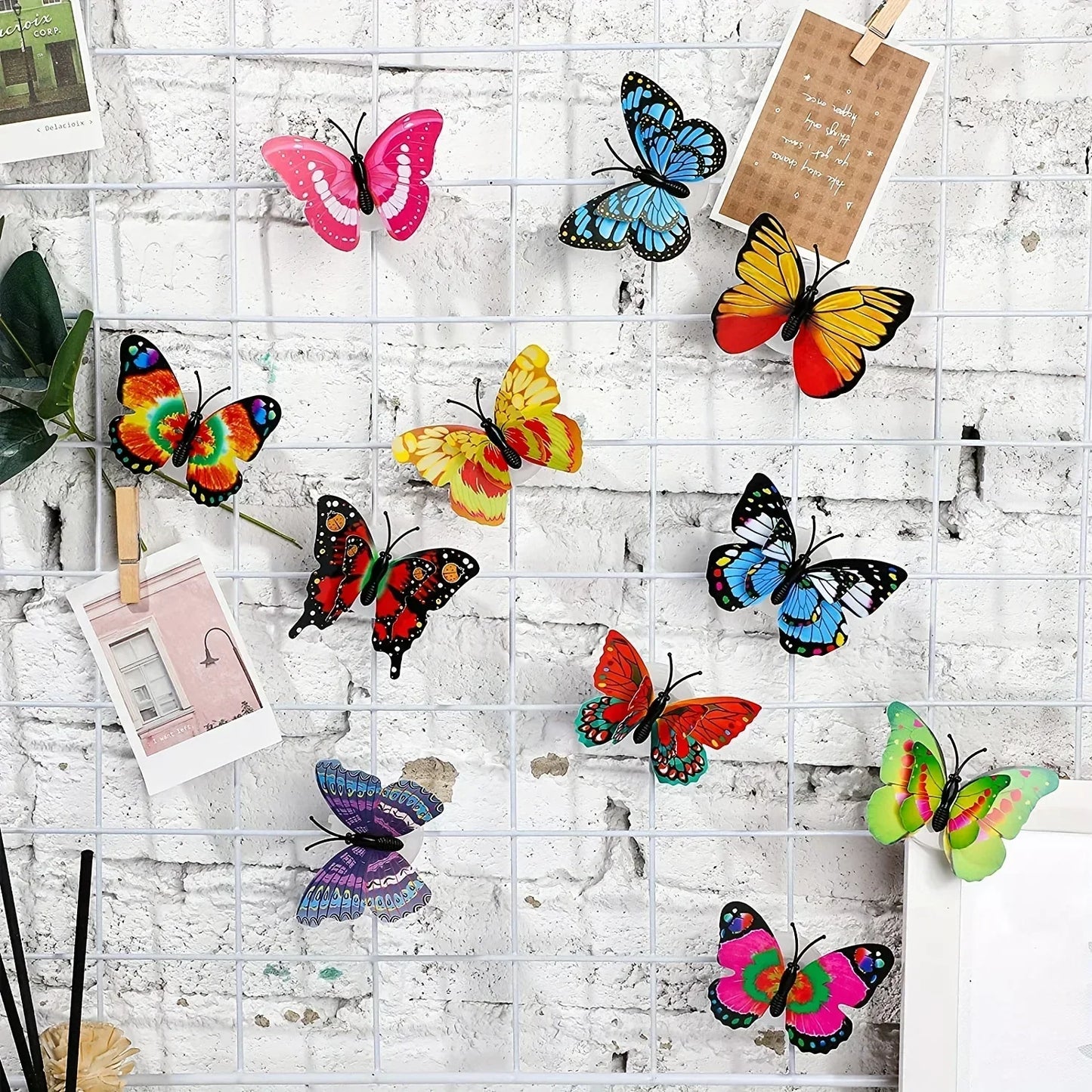 10pcs 3D LED Butterfly Night Light Stickers ,Great for Lawn and Party Decorations