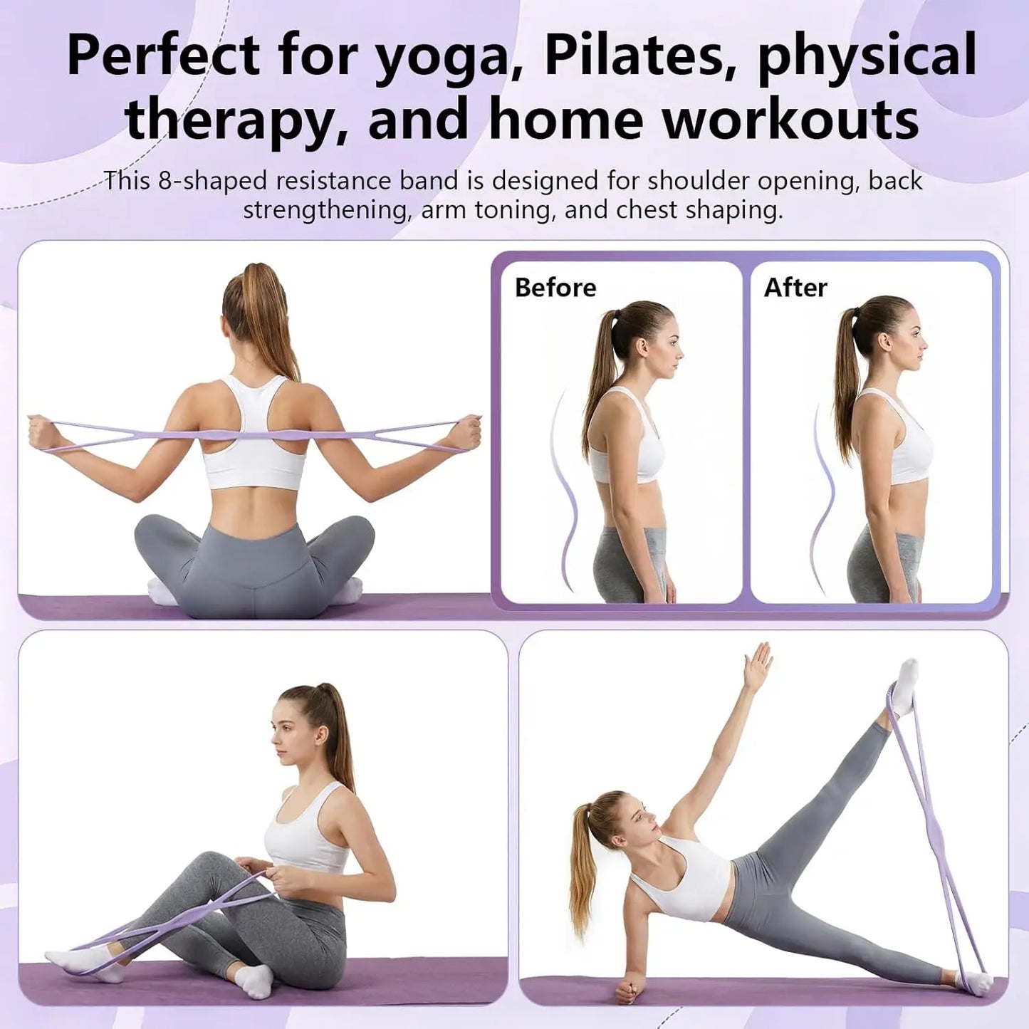 Figure-8 Yoga Stretch Strap – Back, Shoulder & Full Body Toning